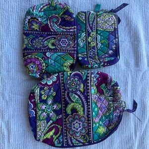 Vera Bradley large, medium and small cosmetic bags